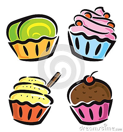 Colorful cupcake icon Stock Photo