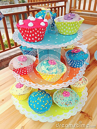 Colorful cupcakes Stock Photo