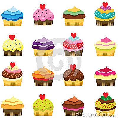 Colorful Cupcakes Vector Illustration