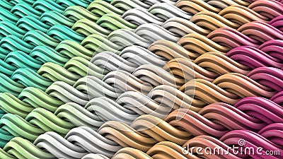 Colorful curles ornament abstract 3D render Stock Photo