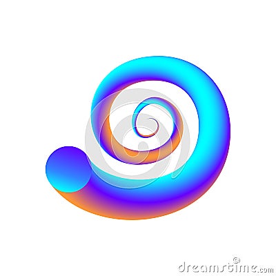 Colorful curve blend shape. Swirling gradient flow. Vector. Vector Illustration