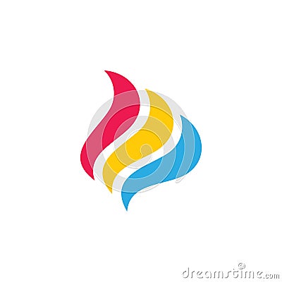 Colorful curves decoration simple logo vector Vector Illustration