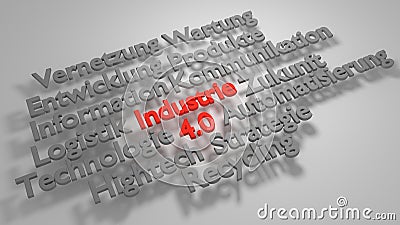 Colorful 3D Industrie 4.0 word cloud Stock Photo