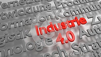 Colorful 3D Industrie 4.0 word cloud Stock Photo