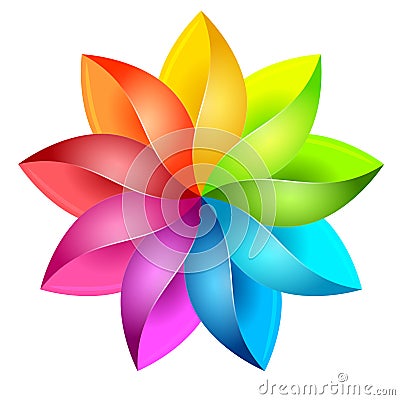 Colorful 3D pinwheel Vector Illustration