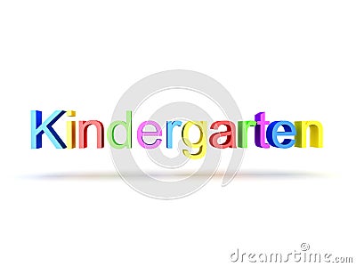 Colorful 3D text saying Kindergarten Stock Photo