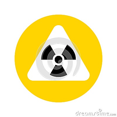 Colorful dangerous radiation warning sign flat design Vector Illustration