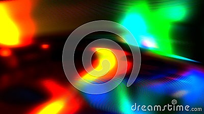 Colorful dark reflective lines rainbow spotlights - hi-tech digital background - abstract 3D illustration Cartoon Illustration