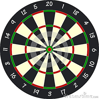 Colorful Dartboard - Textured Vector Illustration - Isolated On Transparent Backgroun Stock Photo