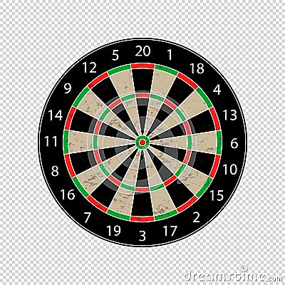 Colorful Dartboard - Textured Vector Illustration - Isolated On Transparent Background Vector Illustration