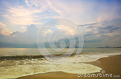 Colorful dawn over the sea. Stock Photo