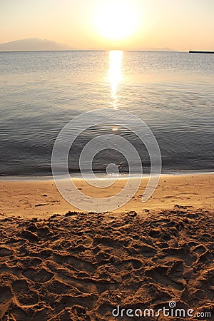 Colorful dawn over the sea. Nature composition. Stock Photo