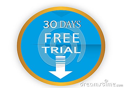 COLORFUL 30 DAYS FREE TRIAL ICON WEB BUTTON Stock Photo