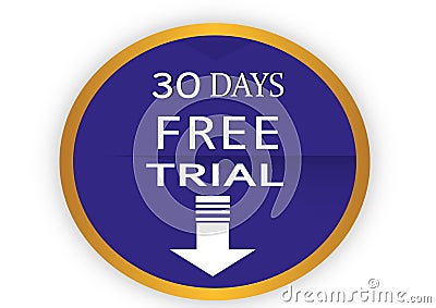 COLORFUL 30 DAYS FREE TRIAL ICON WEB BUTTON Stock Photo