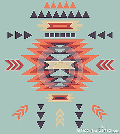 Colorful decorative ethnic pattern Vector Illustration