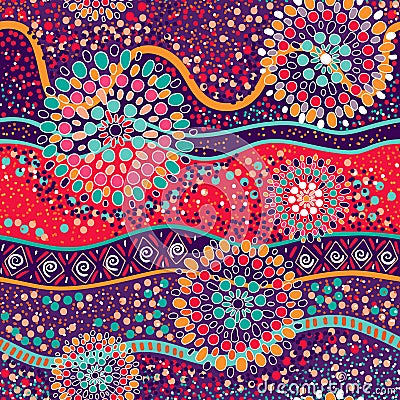 Colorful decorative pattern. Ethnic background Vector Illustration