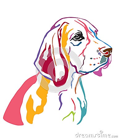 Colorful decorative portrait of Beagle vector illustration Vector Illustration