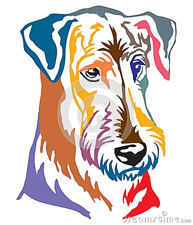 Colorful decorative portrait of Dog Airedale Terrier vector illustration Vector Illustration