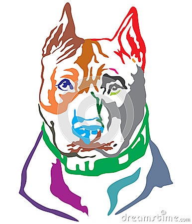 Colorful decorative portrait of Dog American Staffordshire Terri Vector Illustration