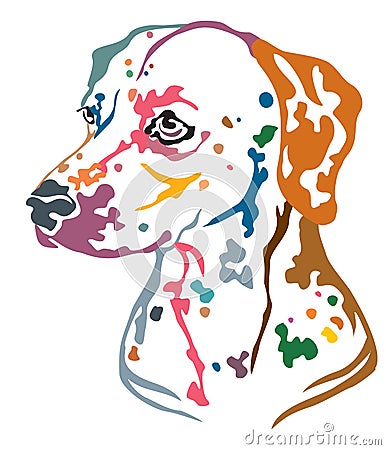 Colorful decorative portrait of Dog Dalmatian vector illustration Vector Illustration