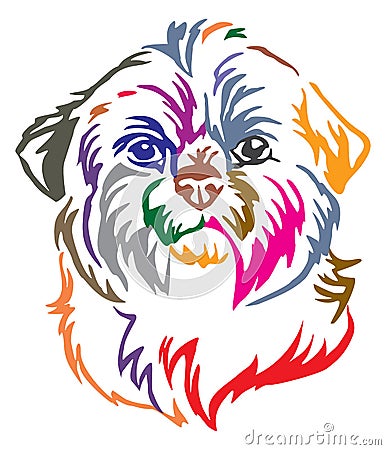 Colorful decorative portrait of Dog Shih Tzu vector illustration Vector Illustration