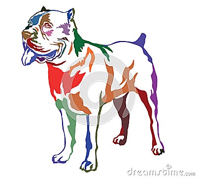 Colorful decorative standing portrait of dog Cane corso italiano, vector illustration Vector Illustration