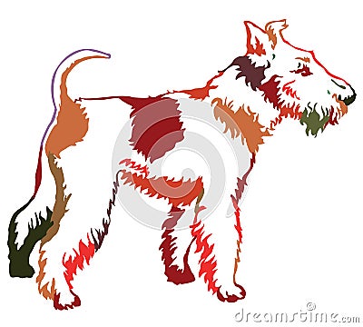 Colorful decorative standing portrait of dog Fox Terrier, vector Vector Illustration