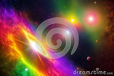 Colorful deep space galaxy cloud. Abstract nebula background. Stary night cosmos, star system, astronomy, black hole. Universe Stock Photo