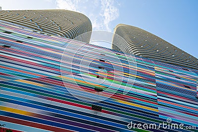 Colorful design Brickell Heights Towers Miami FL Editorial Stock Photo