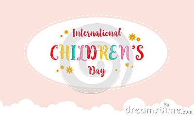 Colorful design for childrens day card Vector Illustration