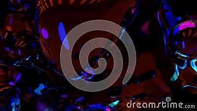 colorful diaphanous diamond metaspheres on dark background - abstract 3D rendering Stock Photo