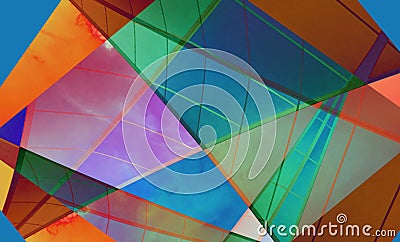 Colorful digital background art made with photo collage technique Stock Photo