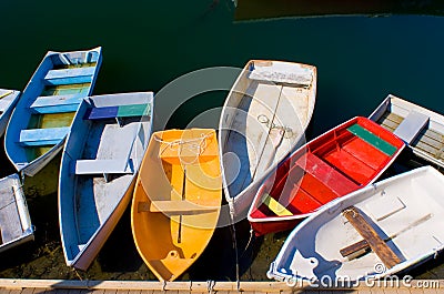 Colorful Dinghies Stock Photo