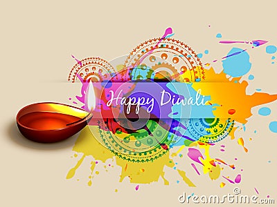 Colorful diwali background Vector Illustration