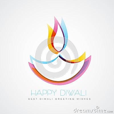 Colorful diwali diya Vector Illustration