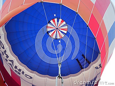 The colorful dome of the balloon from the inside Editorial Stock Photo