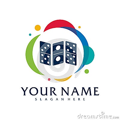 Colorful Domino logo vector template, Creative Domino logo design concepts Stock Photo