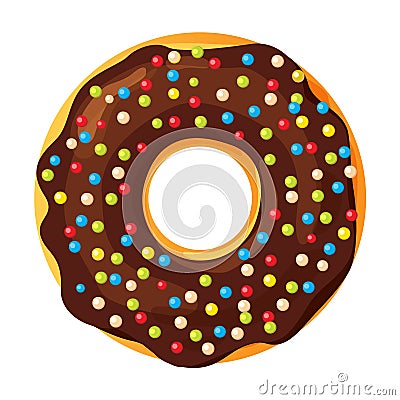 Colorful donut on white background Vector Illustration