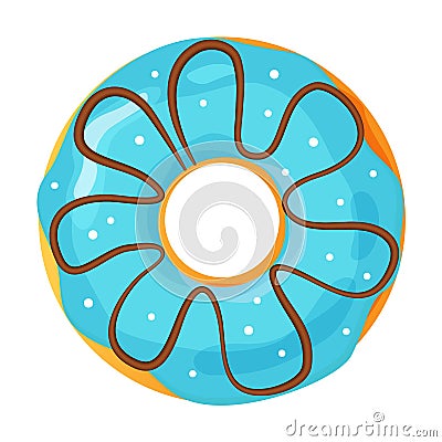 Colorful donut on white background Vector Illustration