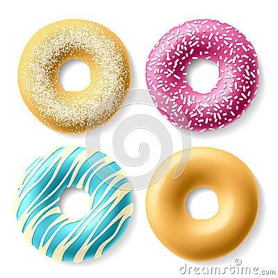 Colorful donuts Vector Illustration