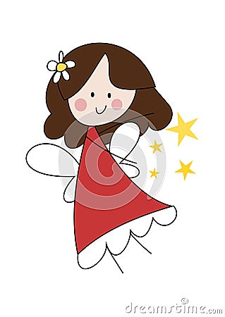 Cute little fairy girl Vector Illustration