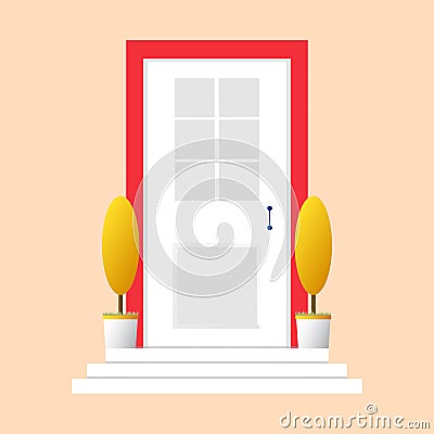 Colorful door concept. Door flat icon. Design your own apartment Vector Illustration