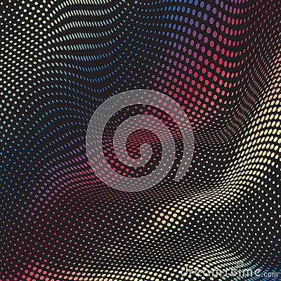 Colorful dot on black Stock Photo