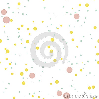 Colorful dot scatter. Seamless pattern. Simple. Vector Illustration