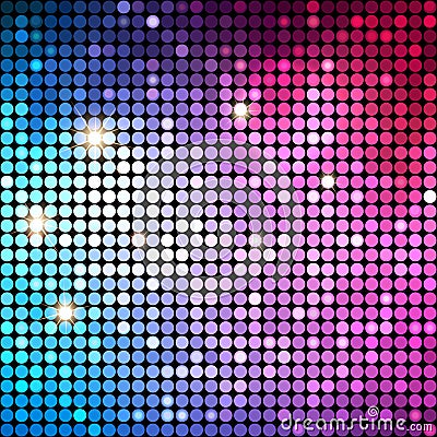 Colorful Dots Abstract Disco background. Vector Vector Illustration