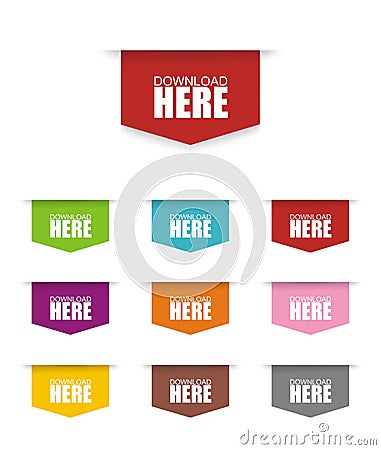 Colorful download buttons Stock Photo