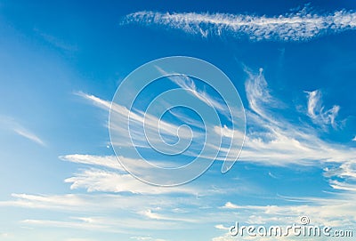 .colorful dramatic sky with cloud at sunset Stock Photo