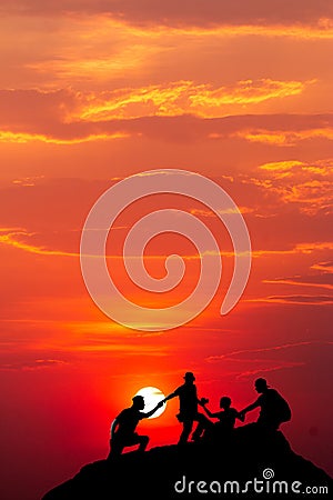 colorful dramatic sky with cloud at sunset Stock Photo