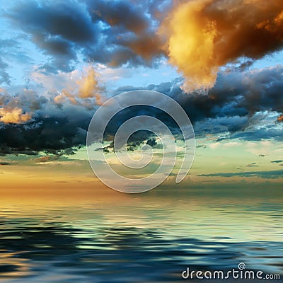 Colorful dramatic sky sunrise Stock Photo