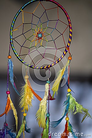 colorful dream catcher middle photo Stock Photo